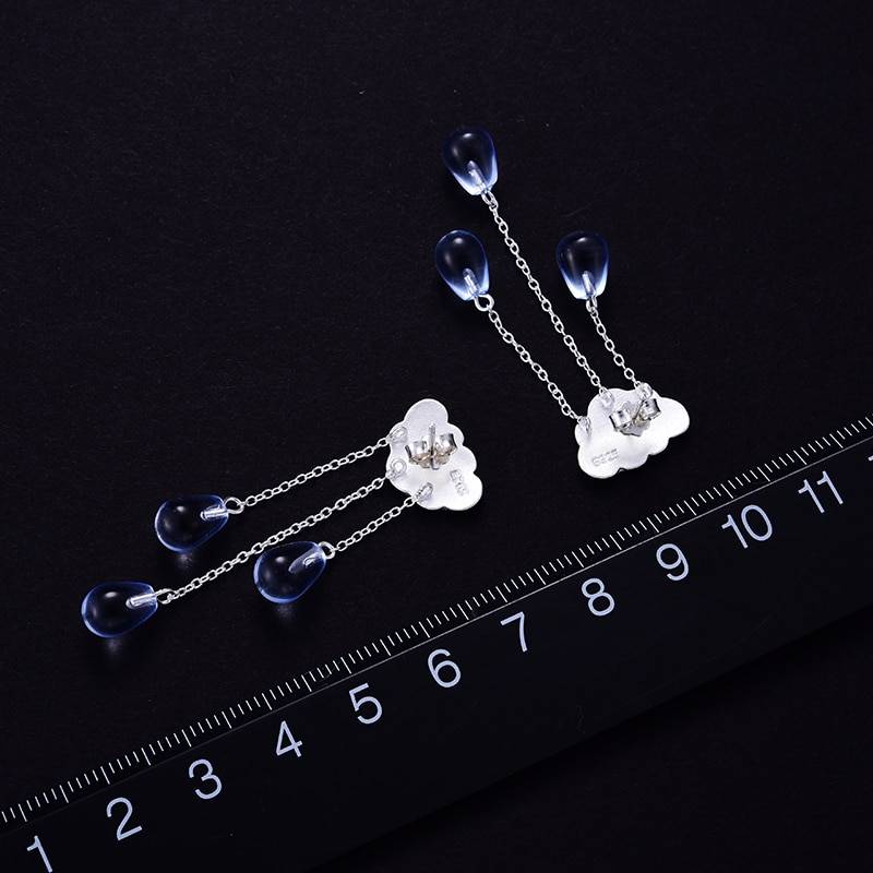 Lotus Fun Real 925 Sterling Silver Natural Crystal Gems Fine Jewelry Ethnic Cloud Long Tassel Drop Earrings for Women Brincos Earrings Whimsical Earrings