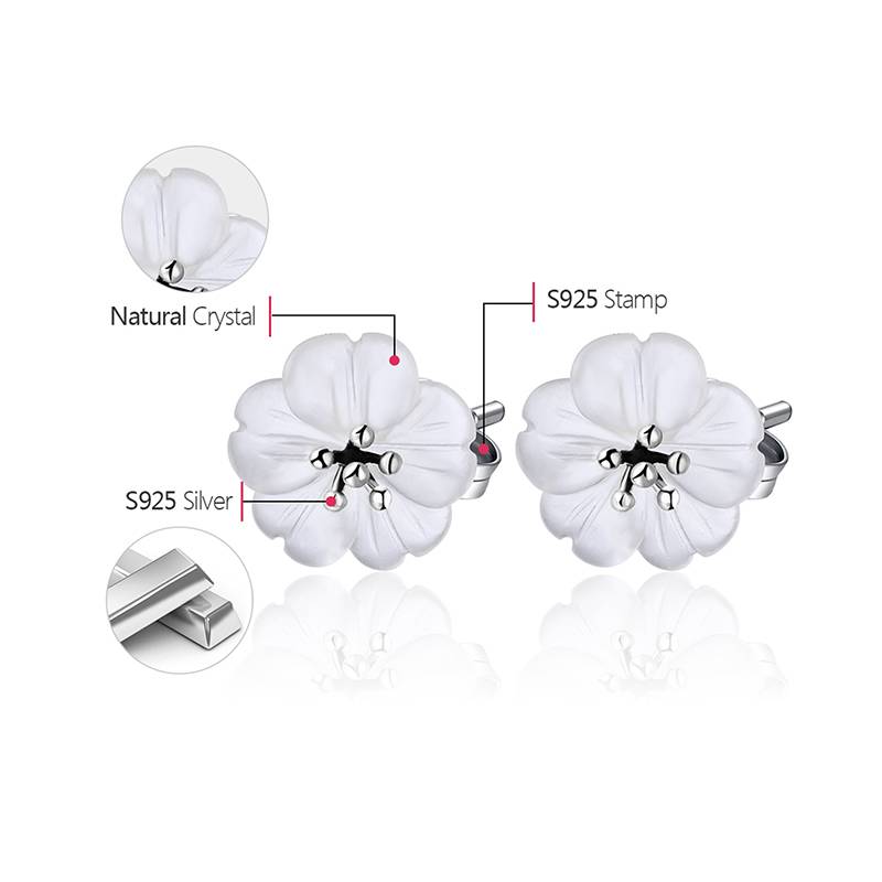 Lotus Fun Real 925 Sterling Silver Earrings Natural Crystal Gems Fine Jewelry Flower in the Rain Stud Earrings for Women Brincos Flowers In the Rain 