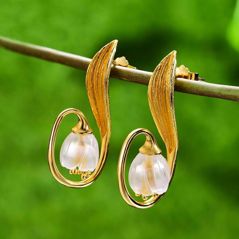 LILY OF THE VALLEY DROP EARRINGS Spring Blooms