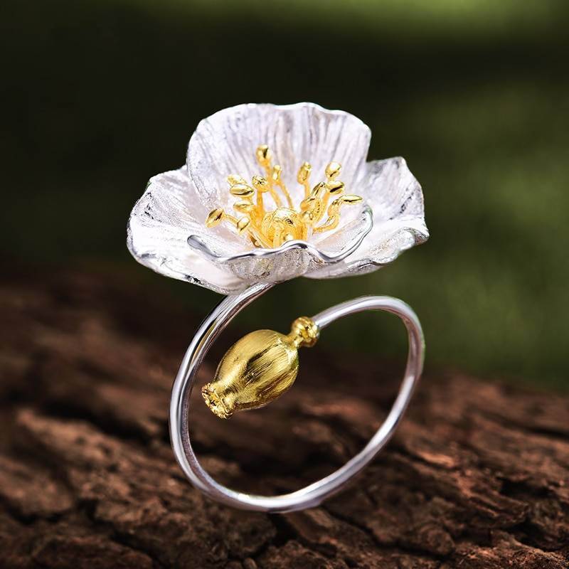 SILVER POPPIES RING Rings Spring Blooms