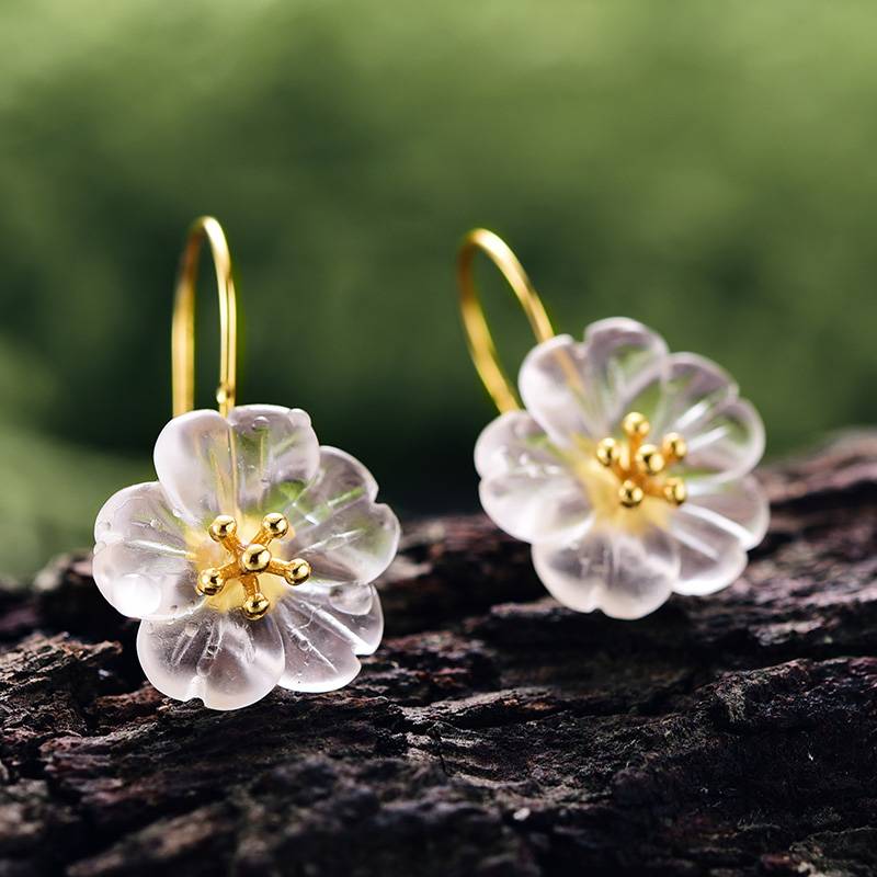 CRYSTAL BLOOM DROP EARRINGS Earrings Flower Earrings