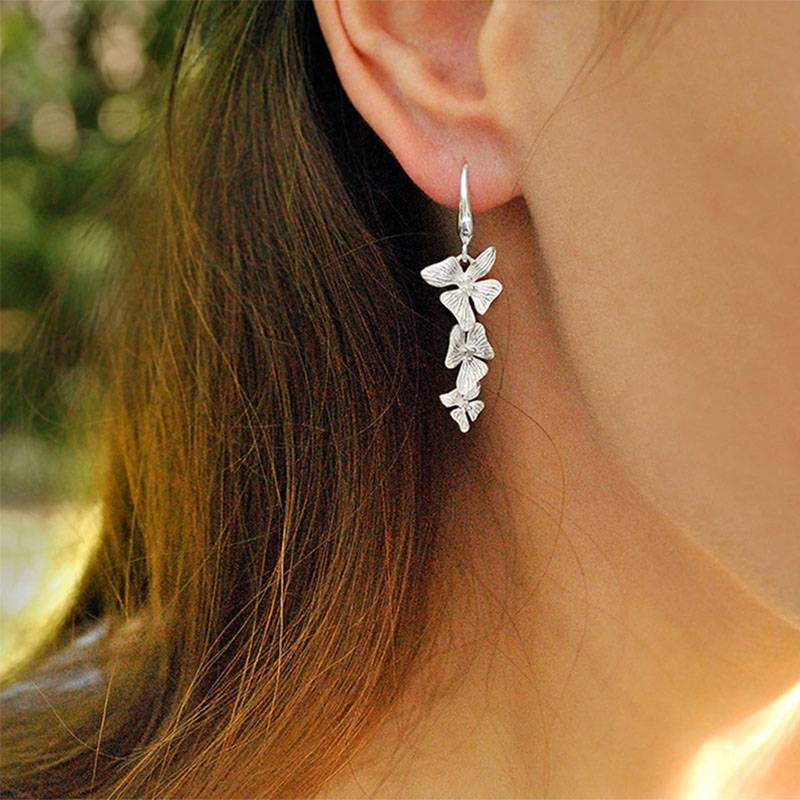WEDDING ORCHID DANGLE EARRINGS Earrings