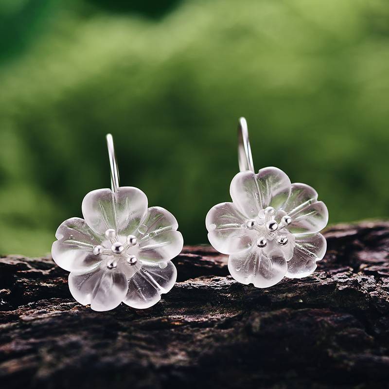 CRYSTAL BLOOM DROP EARRINGS Earrings Flower Earrings