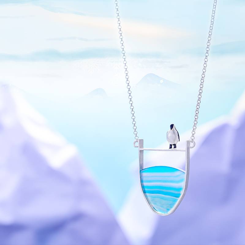 TINY PENGUIN AGATE NECKLACE Bird Whispers Necklaces
