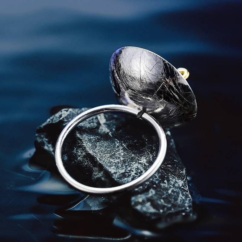 Joyful Swan Ring worn underside