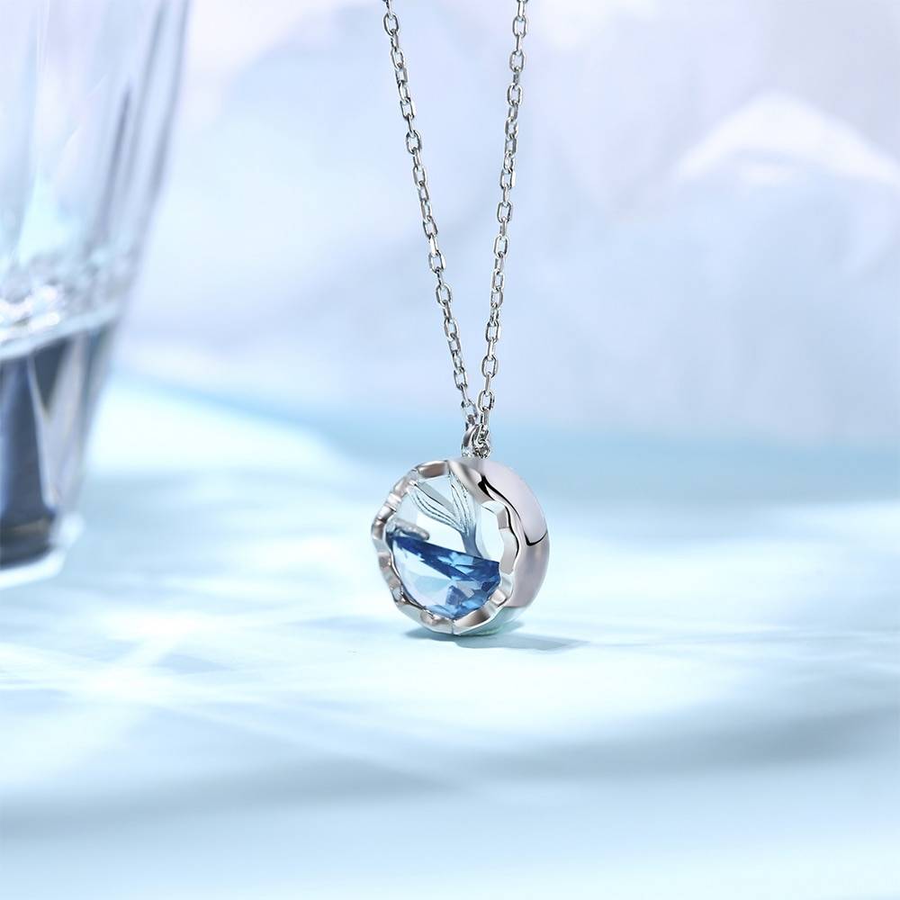 Diving Mermaid Ocean Necklace angle