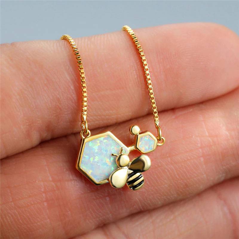 HONEY BEE OPAL CHARM NECKLACE Necklaces