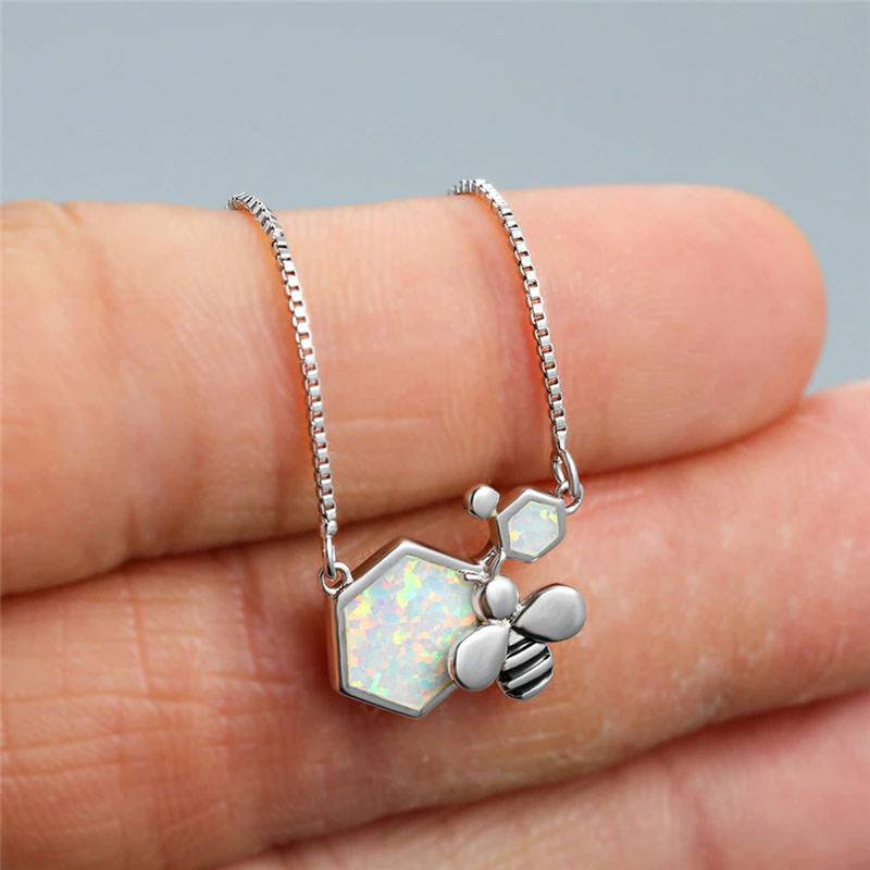 HONEY BEE OPAL CHARM NECKLACE Necklaces
