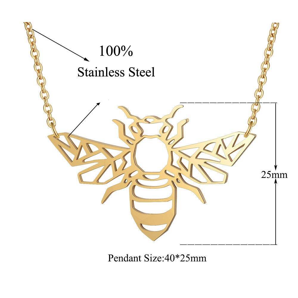 Busy Bee Origami Necklace dimensions