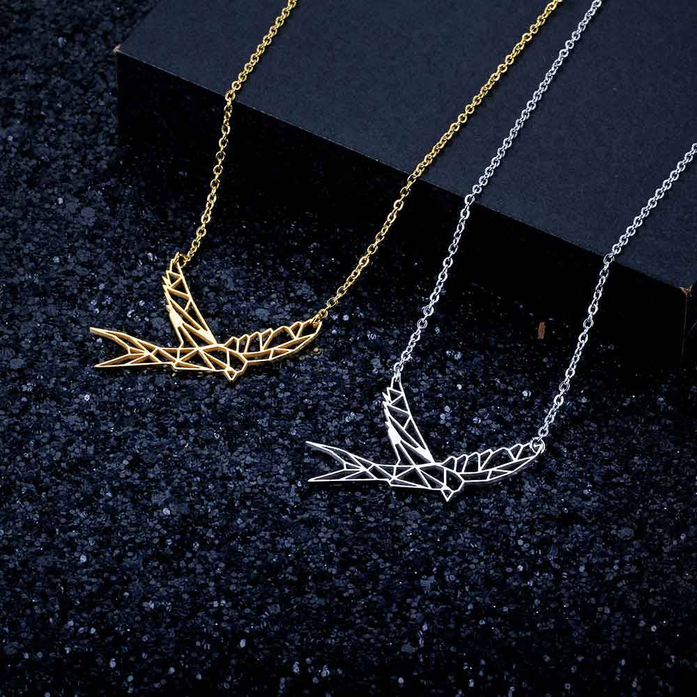 Soaring Seagull Origami Necklace