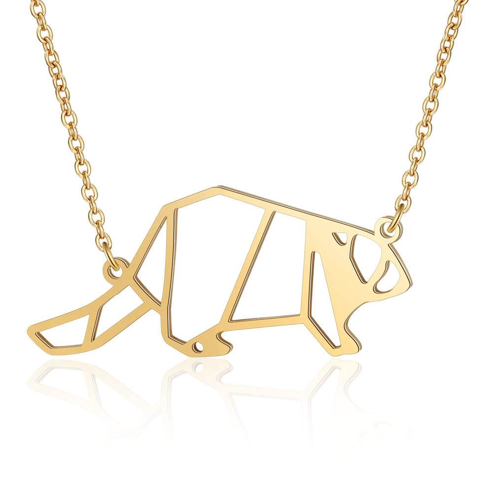 DILIGENT BEAVER ORIGAMI NECKLACE Necklaces