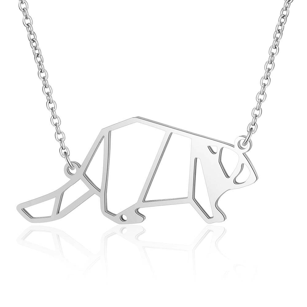 DILIGENT BEAVER ORIGAMI NECKLACE Necklaces