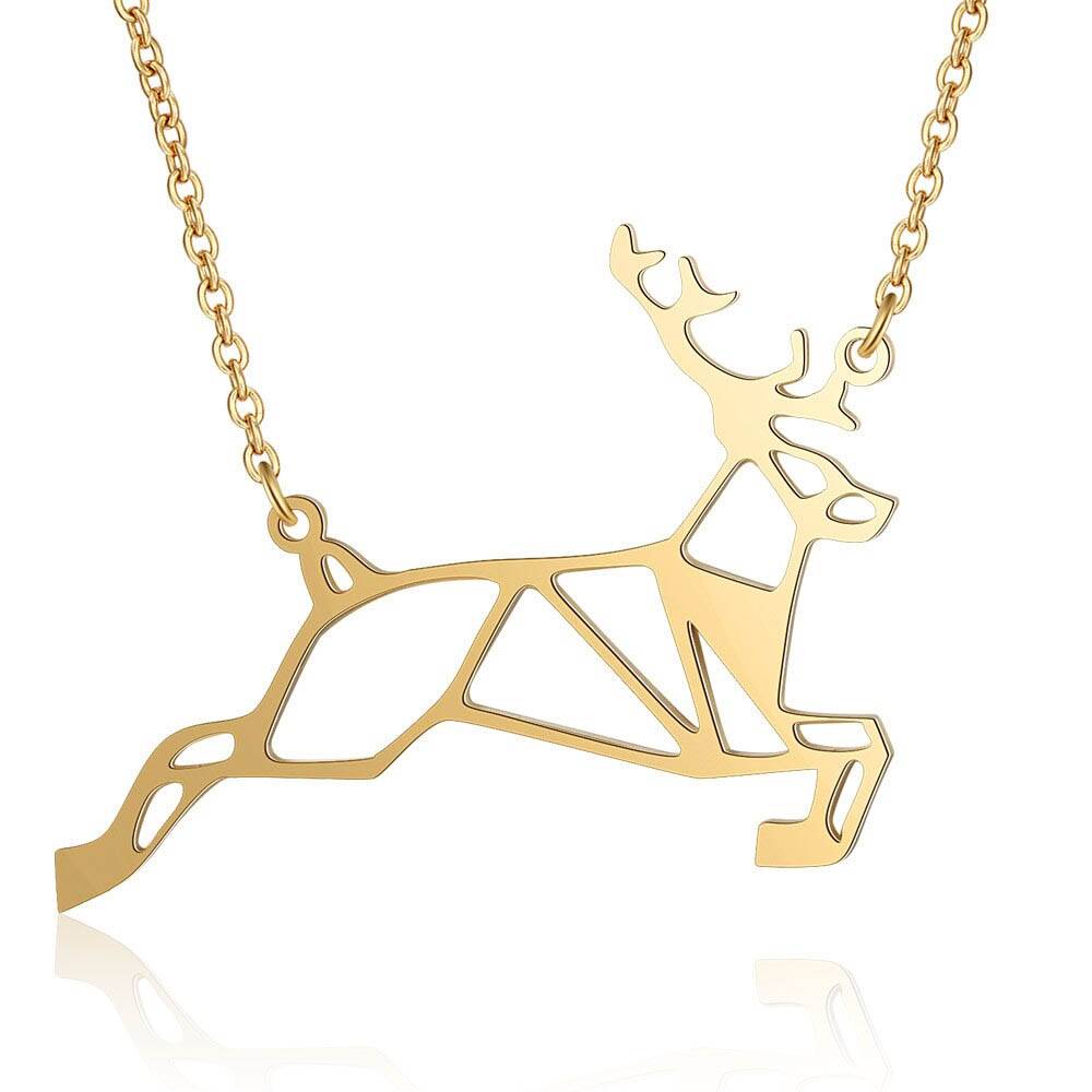 GALLOPING DEER ORIGAMI NECKLACE Necklaces