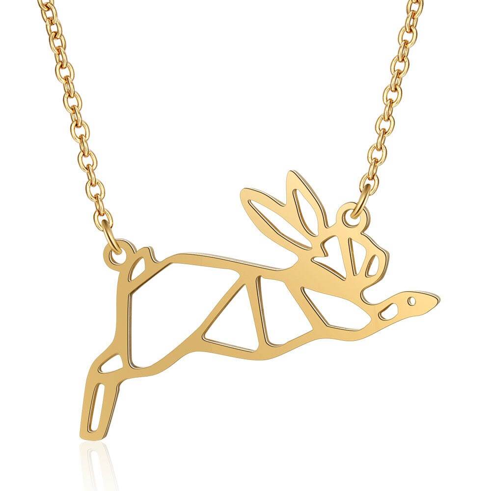 LEAPING HARE ORIGAMI NECKLACE Necklaces