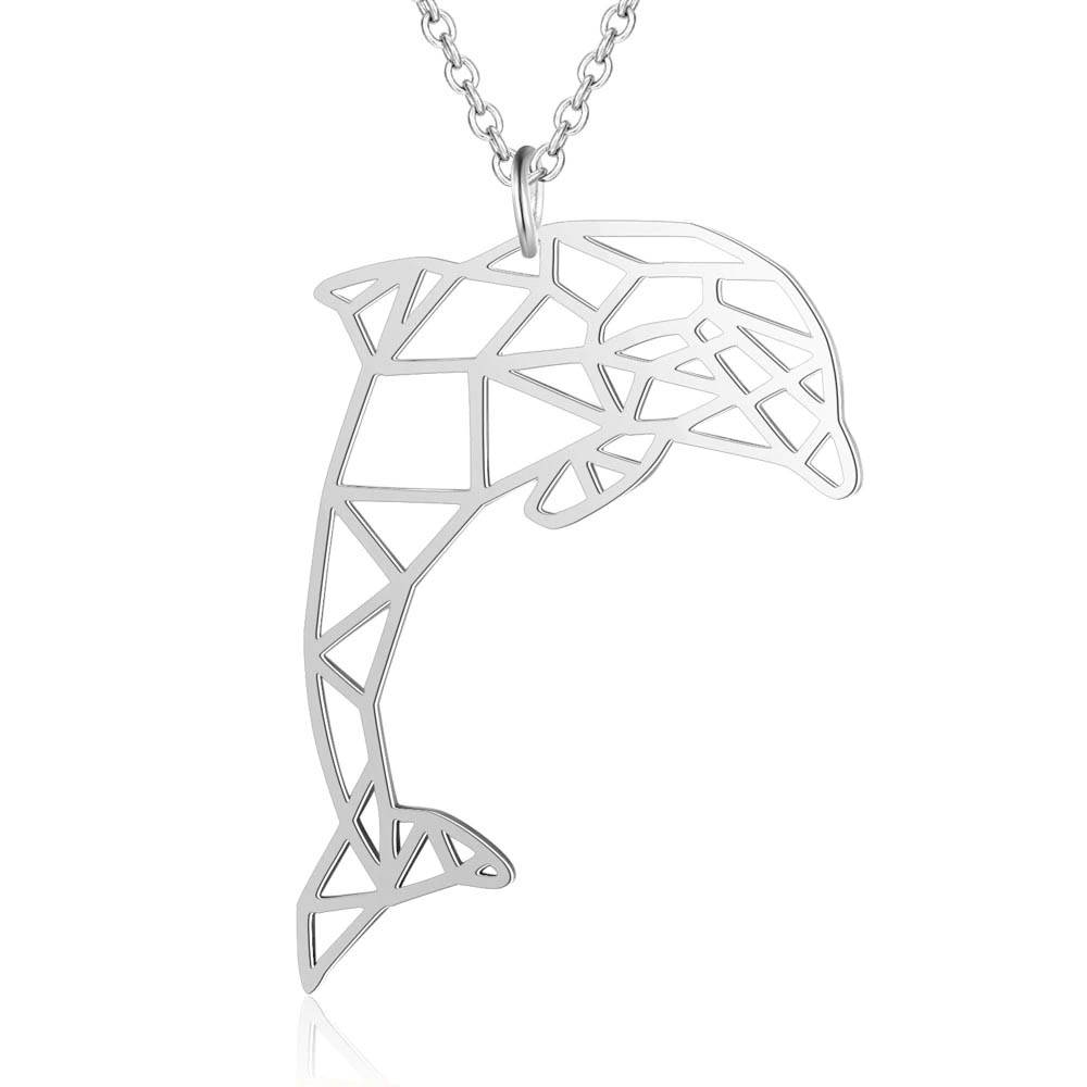 PLAYFUL DOLPHIN ORIGAMI NECKLACE Necklaces