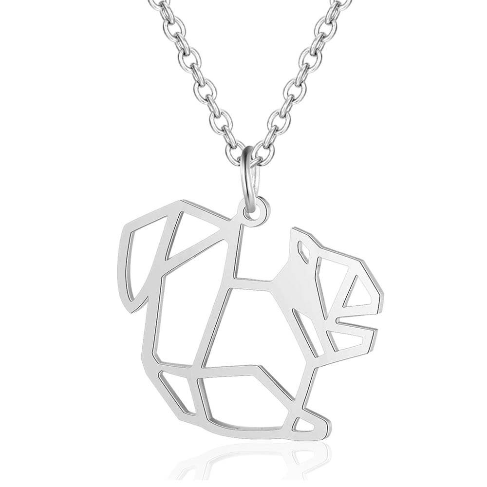 SCURRYING SQUIRREL ORIGAMI NECKLACE Necklaces