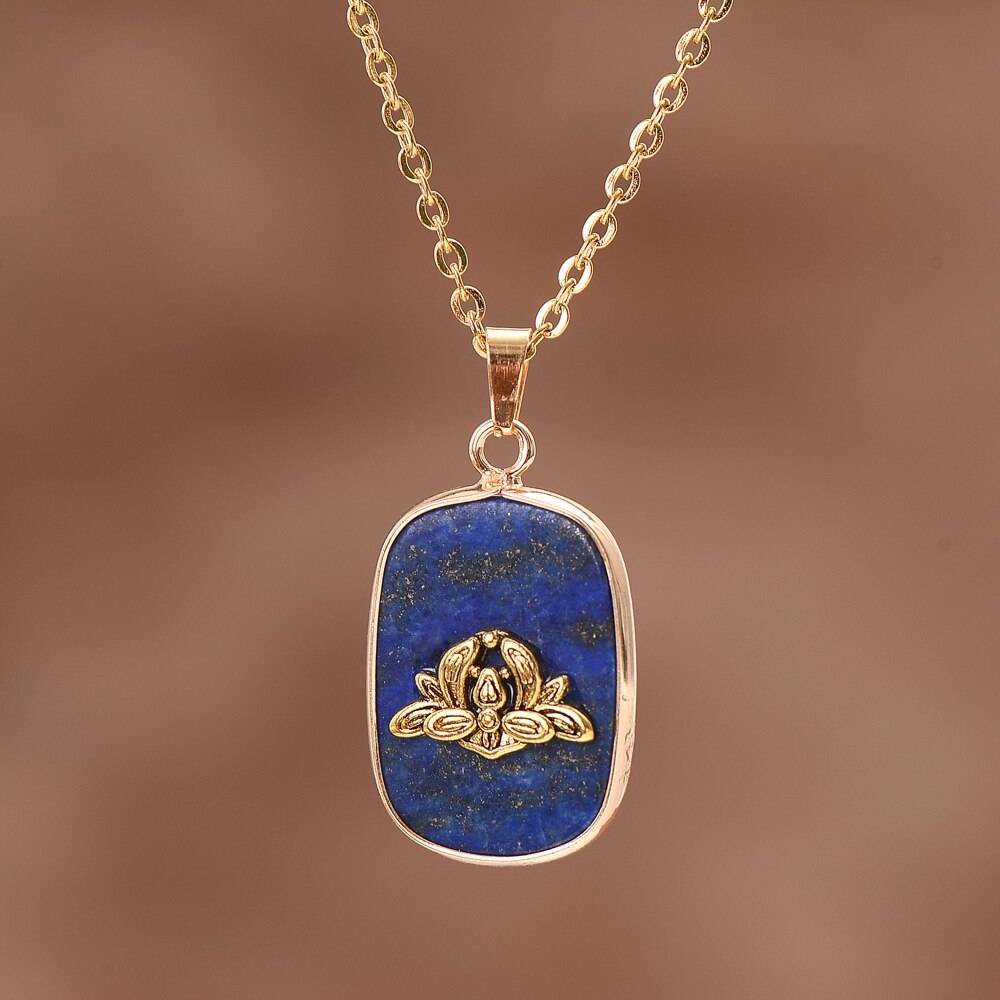 Lotus Lapis Lazuli Necklace