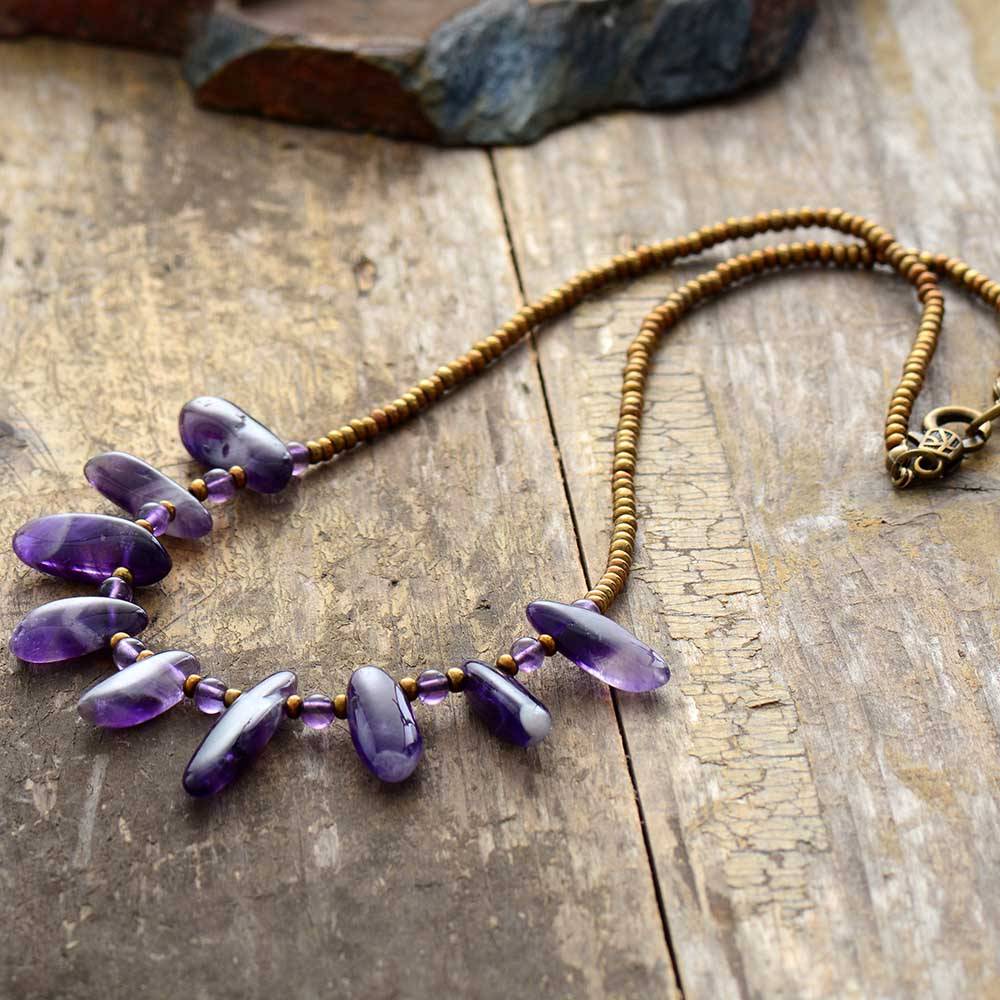Tribal Amethyst Statement Necklace