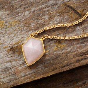 Classic Rose Quartz Necklace display