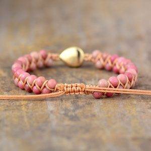 Dainty Rhodonite Charm Bracelet back