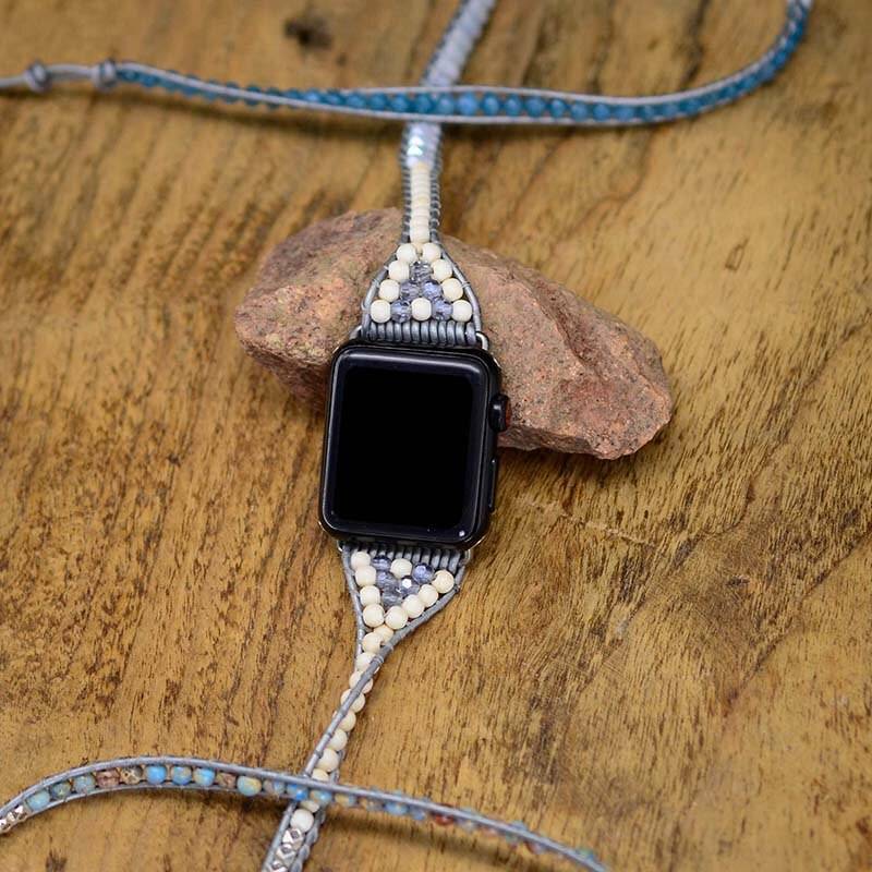 Handmade Beaded Watch Strap Emperor Stone 5 Wrap Bracelet Apple Watch Jewelry Band Wholesale & Dropshipping Apple Watch Straps