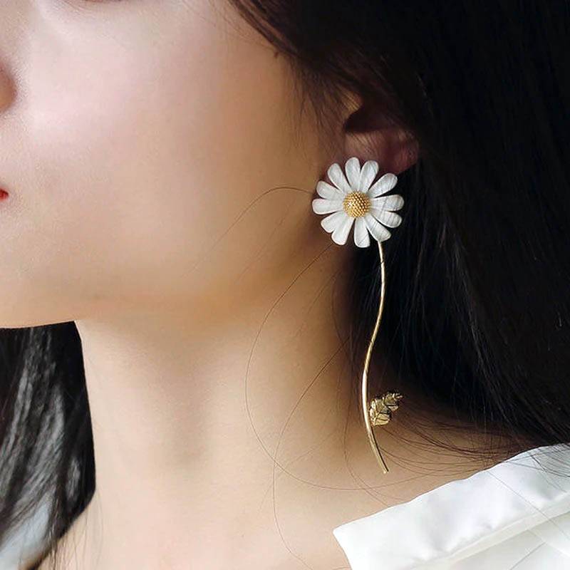 Boho Asymmetrical Daisy Earrings Earrings