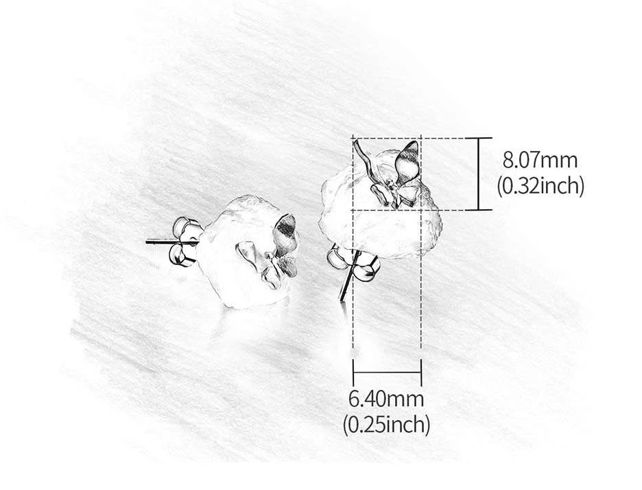 Fluttering Aquamarine Butterfly Earrings dimensions