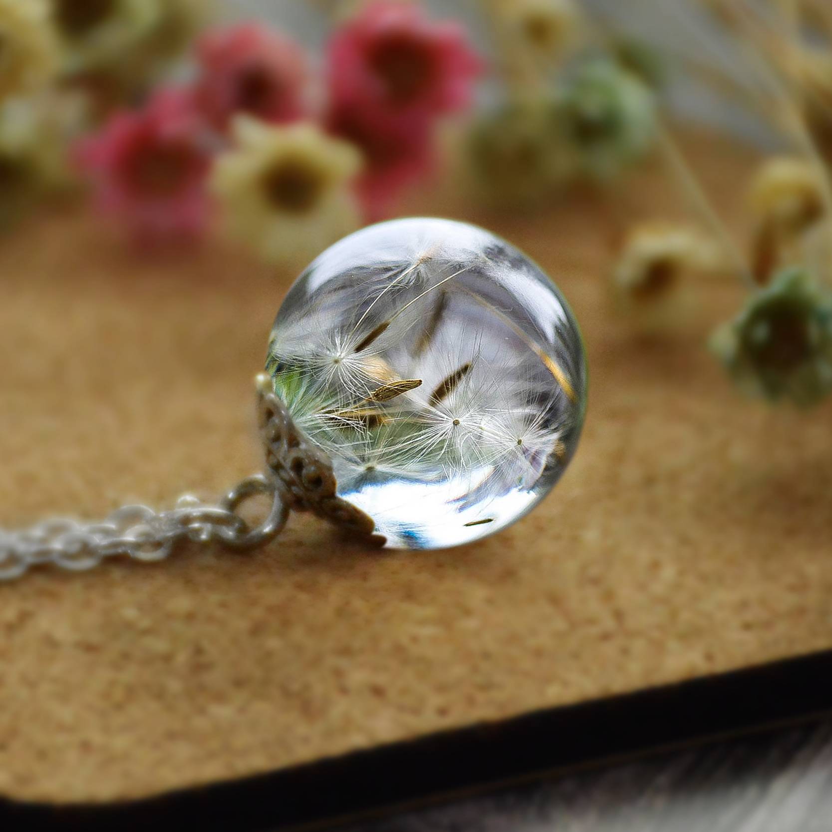 Dandelion Resin Pendant Great Gift for Best Friend Real Dandelion Statement Necklace Jewelry Making Pendant Valentine's Day Gift Necklaces