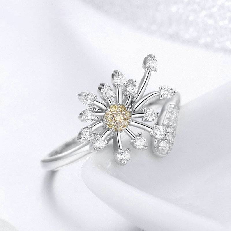 Blooming Dandelion Ring Rings