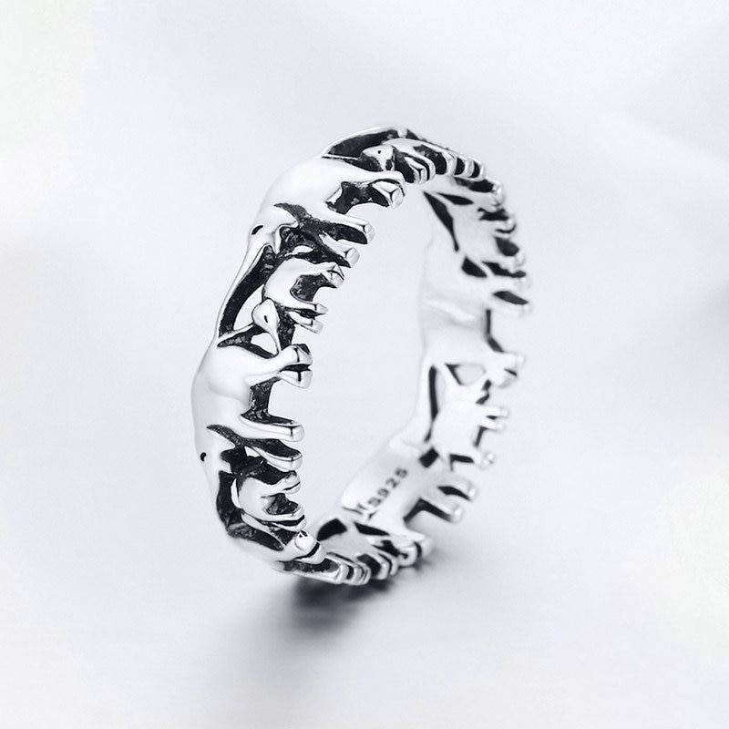 Silver Elephant Family Ring Rings