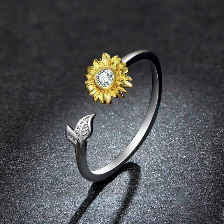Vibrant Sunflower Ring Rings