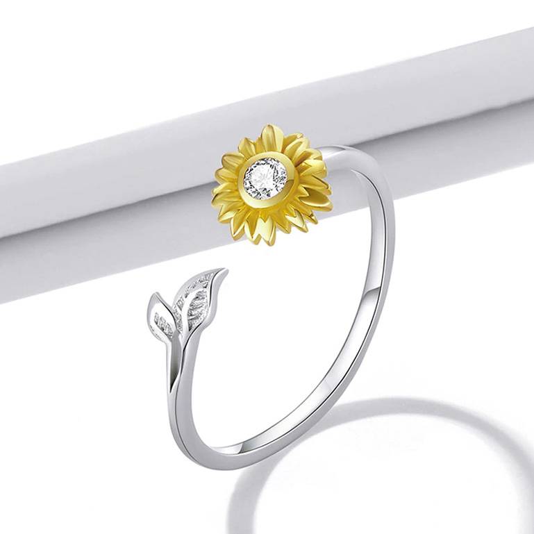 Vibrant Sunflower Ring Rings